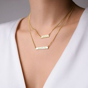 <span class=keywords><strong>Collana</strong></span> in Acciaio Inossidabile <span class=keywords><strong>con</strong></span> Incisione <span class=keywords><strong>del</strong></span> <span class=keywords><strong>Nome</strong></span>, Catena Geometrica Semplice in Acciaio al Titanio - Product Image 1