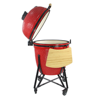Barbecue Kamado TOPQ Garden 27 pouces, style luxueux et haut de gamme, en céramique pour extérieur