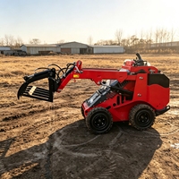 Attache grappin hydraulique pour mini-chargeuse compacte, grappin à bois pour branches, débris de bois et débris de gazon