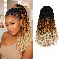 Extensiones de Cabello Sintético para Crochet, Estilo Gypsy Locs, 18 Pulgadas, 24 Mechones, Rizadas