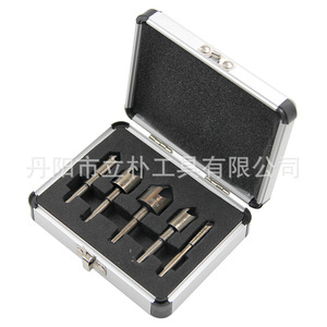 High Speed Steel Round Shank Chamfering Tool 5 Pc Set For Steel Woodworking Hole Opening Reamer Bright Finish - Product Image 3