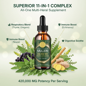 Gouttes de feuilles de molène (60 ml) pour la détoxification pulmonaire, le soutien immunitaire respiratoire et la santé digestive des adultes - Product Image 3