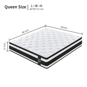 Ddp Giao Hàng 12Inch Túi Cuộn Dây Mùa Xuân Nệm Cuộn Lên Trong Một Hộp Sleepwell Nệm Không Dệt Vải Bộ Nhớ Bọt Nệm - Product Image 6