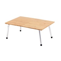 Table pliante portable en bambou Moso naturel, personnalisée en usine, mobilier d'extérieur, design minimaliste moderne, structure métallique, pique-nique