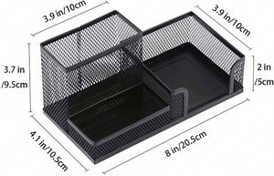 <b>Multi</b> Functional 3 Divided <b>Table</b> Holder <b>Table</b> Office Metal Mesh Desk Organizer 3 Compartments Desktop Accessories - Product Image 3