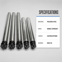 Rouleau de convoyeur non motorisé en acier inoxydable pour bande transporteuse de ligne d'assemblage