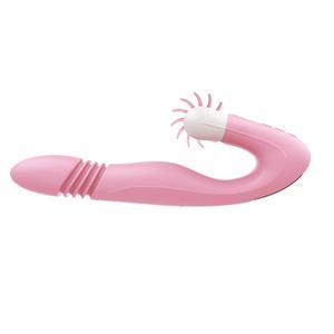 Wiederauf ladbare Kaninchen <span class=keywords><strong>Vibrator</strong></span> Zauberstab Aufsatz 3-Gang Teleskop 10 Modi Zunge lecken Sexspielzeug Heizung Schub Dildo <span class=keywords><strong>Vibrator</strong></span> - Product Image 4