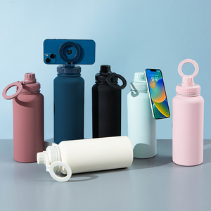 Botella de Agua de Acero Inoxidable de Doble Capa de 32 oz con Logotipo Personalizado, Tapa Magnética con Soporte para Teléfono, Tapa para Beber Directo, Regalo Empresarial - Product Image 4
