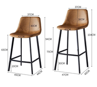 Tabouret de bar simple et moderne avec dossier pour salon de thé ou bureau commercial Tabouret haut Mobilier