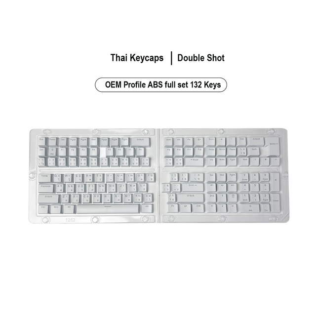 OEM Customized 132 Keys Thai English Language Keyboard Keycaps ABS Double Shot PBT Multi-color Keycap Sets for Gaming MX Switch