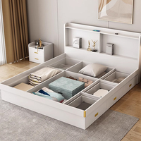 Neues Modell Luxuriöses Modernes Schlafzimmermöbel-Design Master-Panelbettgestell Holz-Queensize-Bett mit Stauraum Kingsize-Bett
