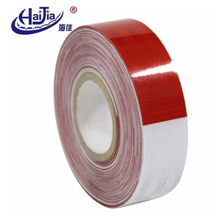 High Luminance Safety Red White Pvc Warning Tape Temporary Reflective Film Tape For Car