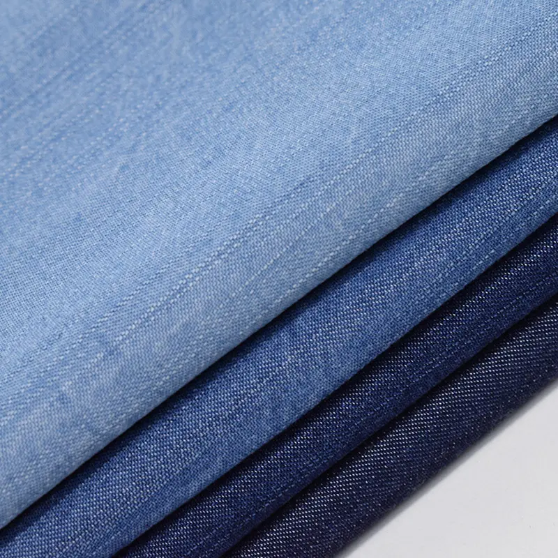 Fabriek Prijs 100% Tencel Garen Geverfd 6.3Oz Slub Geweven Denim Kleding Stof Voor Jeans
