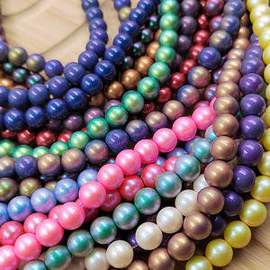 Haute qualité 8mm irisé cristal perle <span class=keywords><strong>perles</strong></span> de verre plein trou rond <span class=keywords><strong>perles</strong></span> en vrac pour bijoux et fabrication décorative - Product Image 4