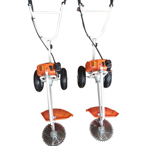 Thái Lan cỏ bàn chải cắt <span class=keywords><strong>51.7cc</strong></span> Xăng cỏ Tông đơ tay đẩy cỏ cắt hai bánh xe bàn chải cắt 52cc máy - Product Image 4