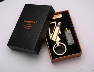 Accendino a cherosene ricaricabile portachiavi multifunzione in pietra focaia in metallo abbinamento apribottiglie di avviamento per uso sigaretta con scatola - Product Image 6