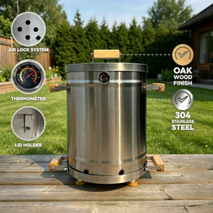 Ahumador Vertical Premium de Acero Inoxidable, Parrilla de Carbón para Asar, Kit Completo con Accesorios, Modelo CSLECS15 - Product Image 2