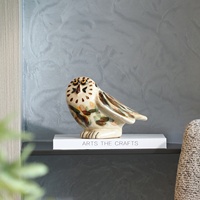 Sculpture d'oiseau en céramique au design abstrait vintage, figurine d'hibou floral peinte à la main, ornement de style tribal pour étagère, Ramadan, Remise de diplôme