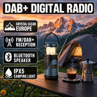 Radio solaire d'urgence DAB+ FM à manivelle DF-583 avec haut-parleur, étanche IPX6, alarme SOS, horloge et éclairage pour aventures en extérieur