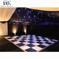 Panneau de sol de danse circulaire emboîtable blanc brillant, piste de danse en bois portable pour mariage et fête