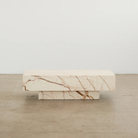 Table basse en marbre doré Sofita, style moderne minimaliste haut de gamme, forme carrée ou rectangulaire, Newstar