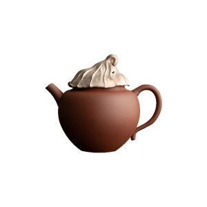 Tetera de arcilla púrpura Da'an Hall con tapa de loto envejecido y detalles en plata, juego de tetera individual para ceremonia del té, ideal para regalo. - Product Image 5