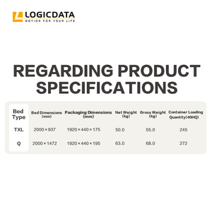 Base de Cama Motorizada con Diseño de Caída Libre LOGICDATA OEM ODM, Plegable y Extensible, Control Remoto Inalámbrico, Marco de Cama Ajustable - Product Image 4