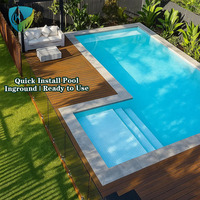 Piscine extérieure en fibre de verre préfabriquée de 9 m, surface lisse, pour jardin, fournie directement par l'usine