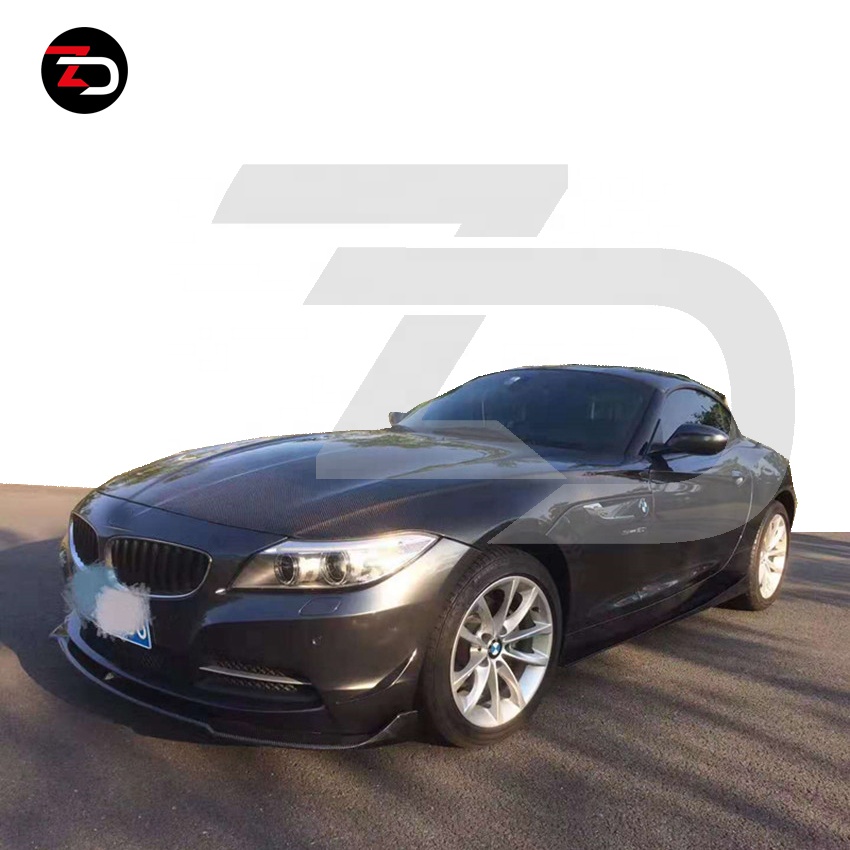 BMW Z4 E89専用 ブラックカーボンファイバー ヘッドライトアイライン カバー 左右2セット 艶ありタイプ 綾織り 2009年～2016年モデル対応 BMW Z4 E89フロントグリルセット 純正 カーボンファイバー