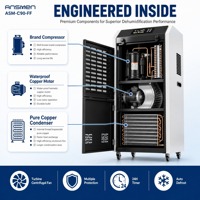 Dehumidifier Komersial Industri 156L Per Hari 220V 2300W Layar Digital Timer Portabel Pengontrol Kelembapan untuk Gudang Garasi
