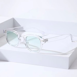 New Fashion Retro Round <strong>Sunglasses</strong> for <strong>Women</strong> Men Transparent Full Rim Frame <strong>Blue</strong> Lens UV400 Protection Trendy Eyewear - Product Image 6