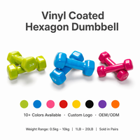 Haltères hexagonaux personnalisés pour femmes, avec revêtement en PVC coloré, pour la musculation en salle de sport, prix d'usine