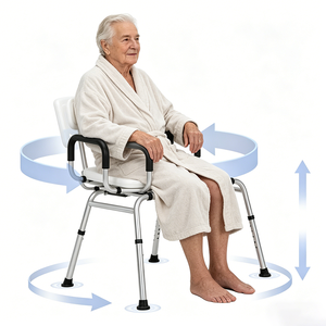 Ajustement à 360° °   Chaise <span class=keywords><strong>de</strong></span> douche pivotante et coulissante, banc <span class=keywords><strong>de</strong></span> transfert pour baignoire, chaise <span class=keywords><strong>de</strong></span> <span class=keywords><strong>bain</strong></span> antidérapante, robuste, capacité 350 LBS, siège <span class=keywords><strong>de</strong></span> sécurité idéal pour personnes âgées - Product Image 1