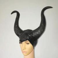 Halloween Deluxe Maléfique Casque Accessoire Gothique Noir Ténèbres pour Adulte Mal Sorcière Maléfique Reine Capuche Cosplay Fête