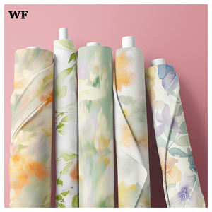 WF, patrón Floral de lujo, estampado Digital, tela de seda satinada, 100% poliéster, Spandex, tejido para ropa de mujer y Niña - Product Image 1