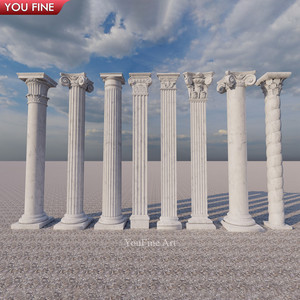 Colonnes de marbre de pilier de <span class=keywords><strong>pierre</strong></span> naturelle blanche de décoration <span class=keywords><strong>extérieure</strong></span> à vendre - Product Image 6
