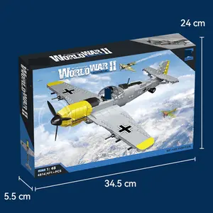 BF-109 1/48 Military Airplanes Model Kit Unisex 471pcs Plastic Jet Blackbird Toy Plane Air Force Building Block Set All Ages