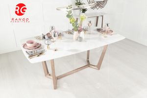 Table de salle à manger de luxe moderne, ensemble pour 6 chaises, bon marché, design <span class=keywords><strong>en</strong></span> marbre - Product Image 5