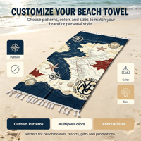 Wholesale Custom Personalized High-quality 100% Cotton Quick-Dry Eco-Friendly Sand Free Turkish Luxury Beach Towel