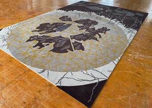 Alfombras y alfombras de lana de lujo personalizadas de fábrica, pila de bucle de patrón abstracto con mechones a mano para sala de estar, dormitorio, habitación de Hotel - Product Image 3
