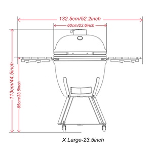 Parrilla de barbacoa de pollo grande SEB Kamado, <span class=keywords><strong>ahumador</strong></span> de jardín al aire libre de cerámica verde y azul de acero y metal en forma de huevo de 13-29 pulgadas - Product Image 2