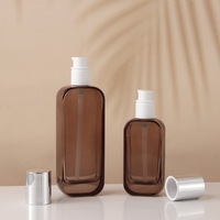 Ensemble de flacons cosmétiques en verre vides avec bouchon argenté, pompe à lotion rechargeable, format voyage, vente en gros, fournitures d'emballage personnalisées avec logo