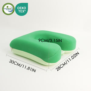 Подушка для путешествий с капюшоном, портативная, с высокой поддержкой, из пены с эффектом памяти, U-образная, для самолета, с возможностью нанесения логотипа на заказ от собственного производителя - Product Image 2