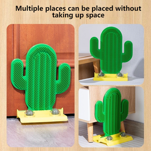 Interactive PP Cat Toy Two Catnip Balls <b>Corner</b> Grooming Hair Brush Scratching Pad Eco-Friendly Cat Massager Rubbing Post - Product Image 3