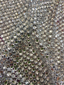 Sang Trọng Màu Trắng Vải Lưới Với Quảng Trường Lớn Đá Thạch Nóng Khoan Đàn Hồi Tinh Thể Vải Cho Ăn Mặc - Product Image 3