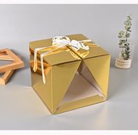 Boîte à gâteaux transparente avec ruban de personnalisation haut de gamme or argent boîte à gâteaux de nombreuses couleurs personnalisées pour la fête de mariage avec fenêtre