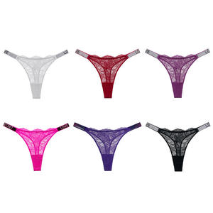 Culottes string sexy en dentelle pour femmes, taille basse, respirantes, avec logo personnalisé et broderie – Vente en gros - Product Image 1