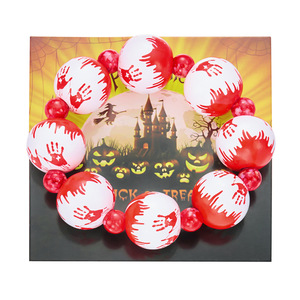 Accessori Classici di Halloween: Braccialetto con Perline in Legno Stampate con <span class=keywords><strong>Occhi</strong></span> Insanguinati, Collana con Ragno Malvagio e Pipistrello per Uomo e Donna - Product Image 6