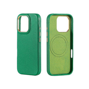 Étui de téléphone magnétique antichoc en cuir de vache HAAS Caviar français YUBO LEATHER, design professionnel pour 16 Pro Max - Product Image 1