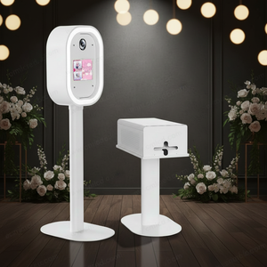 Supporte la pose horizontale et verticale <span class=keywords><strong>de</strong></span> l'<span class=keywords><strong>iPad</strong></span>, du reflex numérique, du photomaton, lumière RVB, miroir acrylique, photomaton avec valise <span class=keywords><strong>de</strong></span> transport - Product Image 1